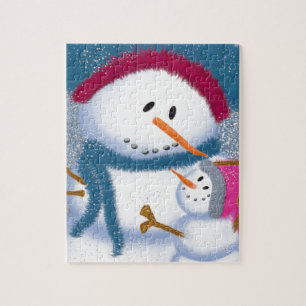 The SnowMomma And SnowGirl Illustration Jigsaw Puzzle