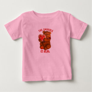 The Snuggle is Real Bear With Heart Baby T-Shirt
