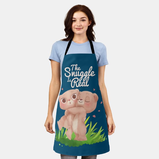 The Snuggle is Real Cute Bear Hugs Apron (Worn)