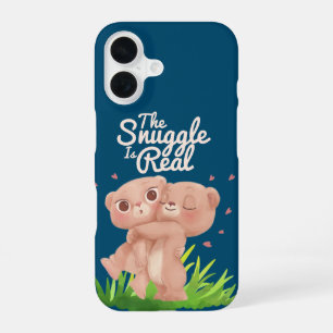 The Snuggle is Real Cute Bear Hugs iPhone 16 Case