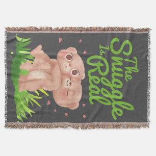 The Snuggle is Real Cute Bear Hugs Throw Blanket