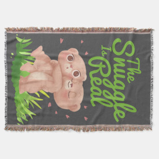 The Snuggle is Real Cute Bear Hugs Throw Blanket