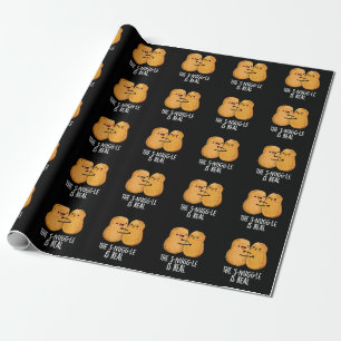 The Snuggle Is Real Funny Nugget Pun Dark BG Wrapping Paper