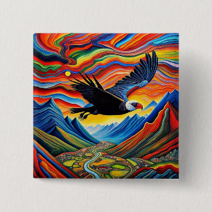 The soaring Condor 2 Inch Square Button