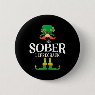 The Sober Leprechaun St Patricks Day Matching 2 Inch Round Button