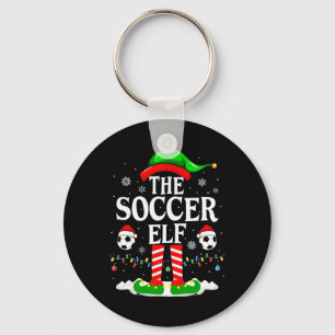 The Soccer Elf Funny Family Christmas Soccer  Keychain