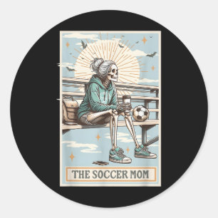 The Soccer Mom Skeleton Tarot Card, Soccer Mom Mot Classic Round Sticker