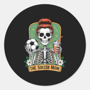 The Soccer Mom Tarot Card Skeleton Game Day Proud Classic Round Sticker