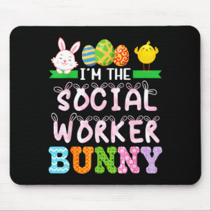 The social worker bunny easter day social work mouse pad