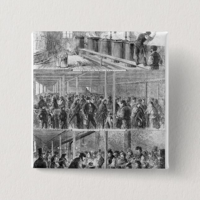 The Society of Friends' Soup Kitchen 2 Inch Square Button (Front)