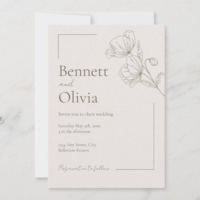 The Soft Season Minimalist Wedding Invitation (Front)