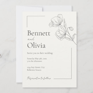 The Soft Season Minimalist Wedding Invitation