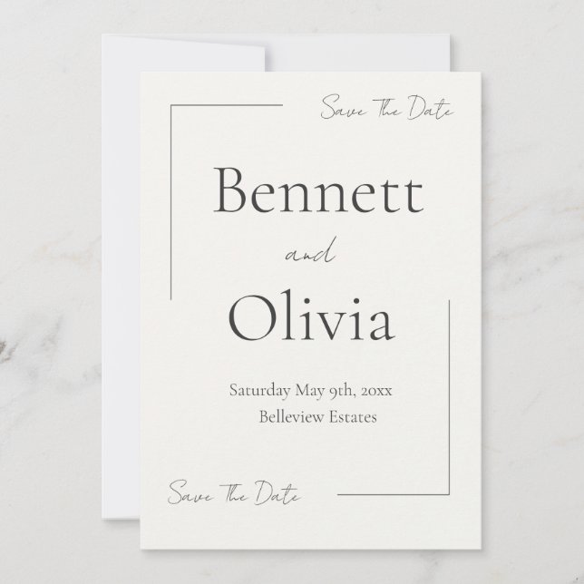 The Soft Season Wedding Save The Date  (Front)