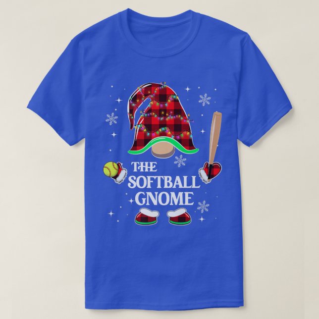 The Softball Gnome 2022 Christmas Pajama Matching  T-Shirt (Design Front)