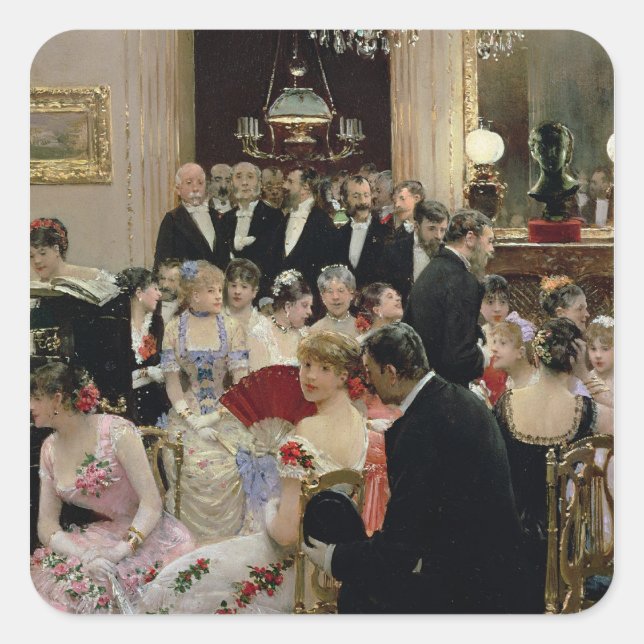 The Soiree, c.1880 Square Sticker (Front)