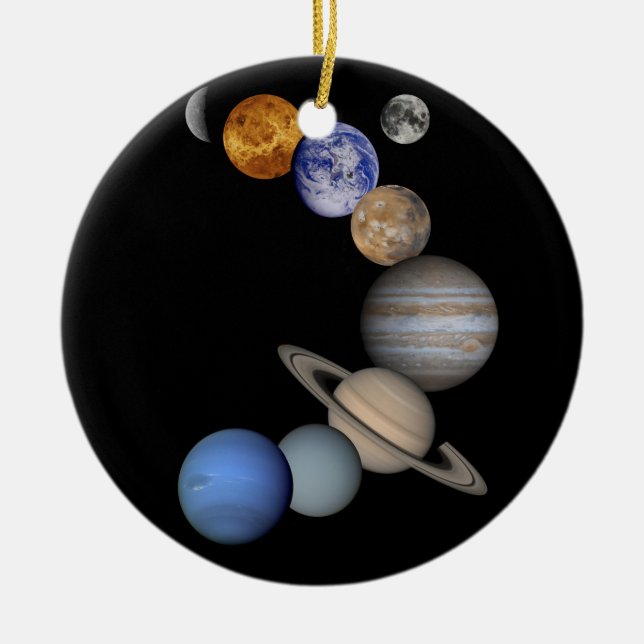 The solar system range our planets ceramic ornament (Front)