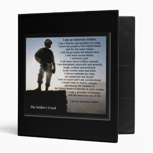 The Soldier's Creed Military Custom Text on Back Binder