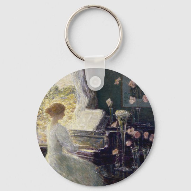 The Sonata by Frederick Childe Hassam Keychain (Front)