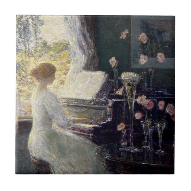 The Sonata by Frederick Childe Hassam Tile (Front)