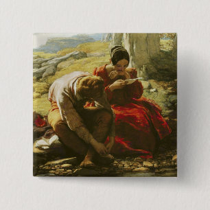 The Sonnet, 1839 (oil on panel) 2 Inch Square Button