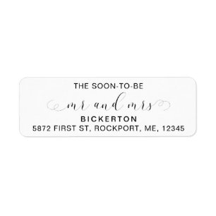 The Soon-To-Be Mr. and Mrs. Wedding Return Address