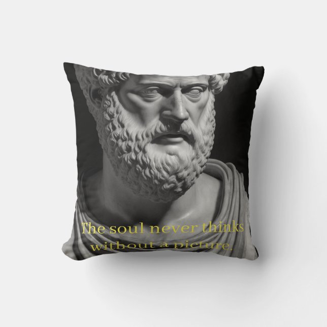 The soul never thinks without a picture throw pillow (Front)