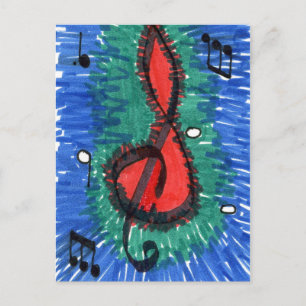 "The Sound of Red" Abstract Postcard