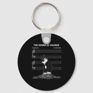 The Sound Of Silence Music And Cats Lover Keychain