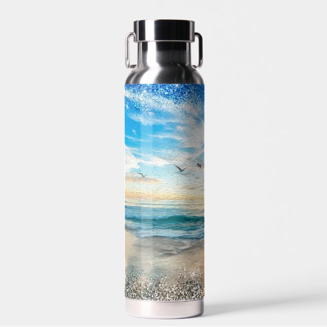 The Sound Of The Ocean & Sparkles Water Bottle (Front)