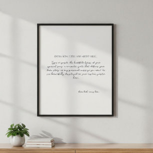 The Soundtrack of Us – Custom Song Lyric Poster