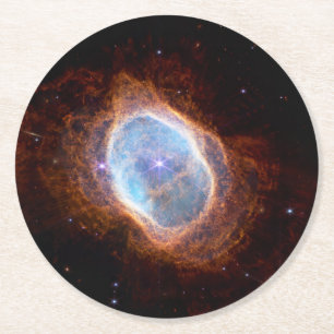 The Southern Ring Nebula Round Paper Coaster