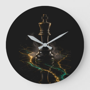The Sovereign   Luxury Dark Chess King Acrylic Large Clock