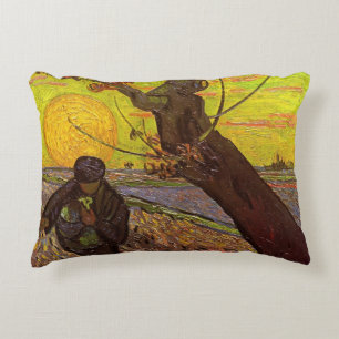 The Sower by Vincent van Gogh Accent Pillow