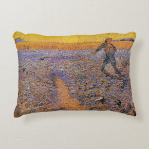 The Sower by Vincent van Gogh Accent Pillow