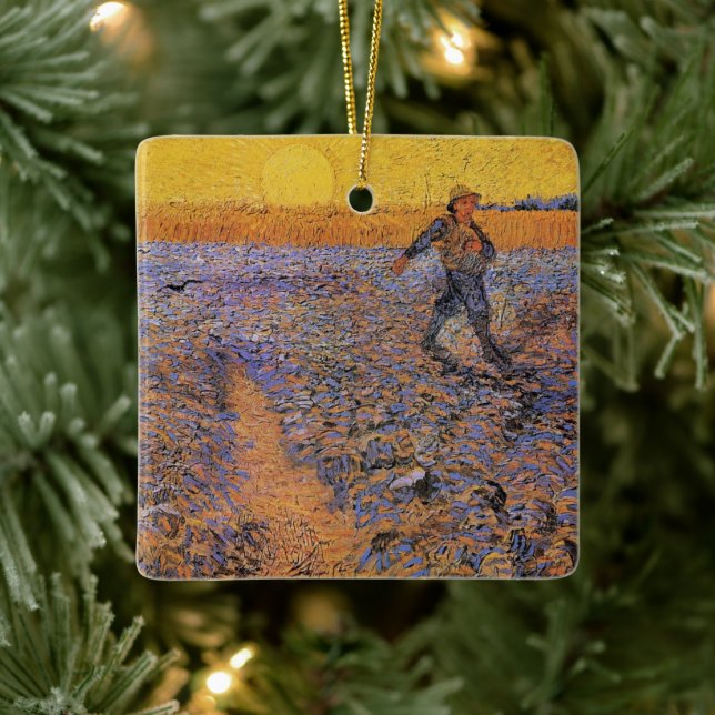 The Sower by Vincent van Gogh Ceramic Ornament (Tree)