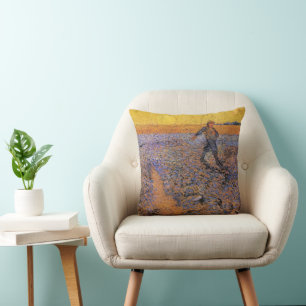 The Sower by Vincent van Gogh Throw Pillow