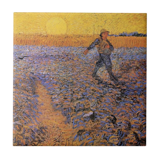 The Sower by Vincent van Gogh Tile (Front)