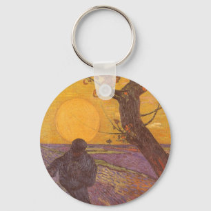 The Sower by Vincent van Gogh, Vintage Fine Art Keychain