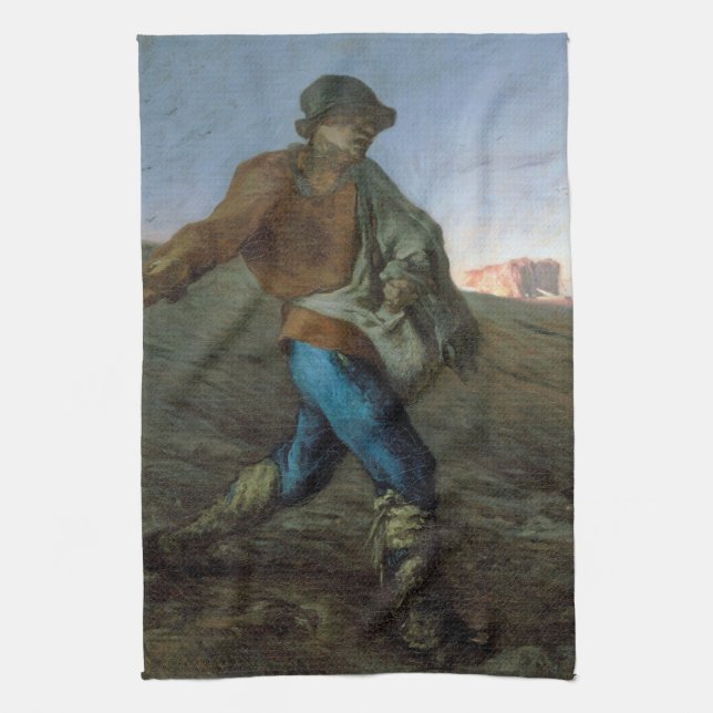 The Sower, Jean-Francois Millet Kitchen Towel (Vertical)