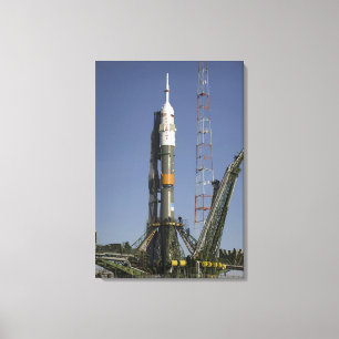 The Soyuz rocket is erected into position 2 Canvas Print