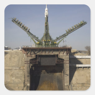 The Soyuz rocket is erected into position 3 Square Sticker