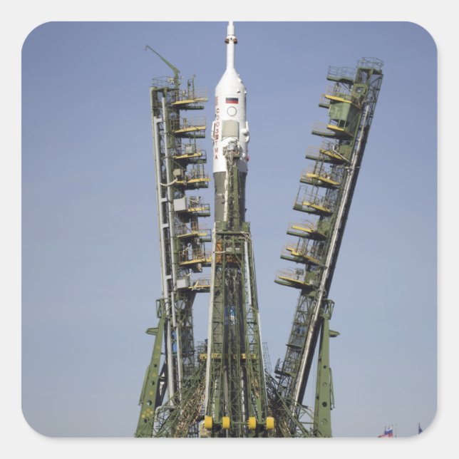The Soyuz rocket is erected into position 4 Square Sticker (Front)