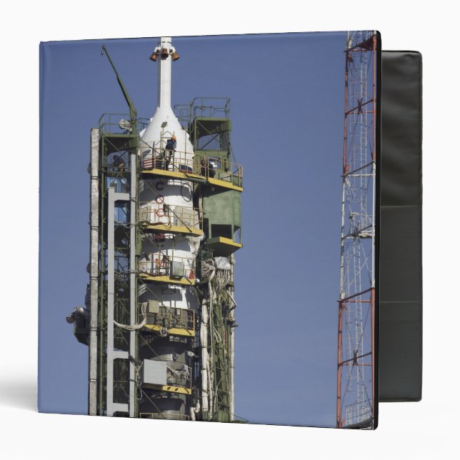 The Soyuz rocket is erected into position Binder (Front/Inside)