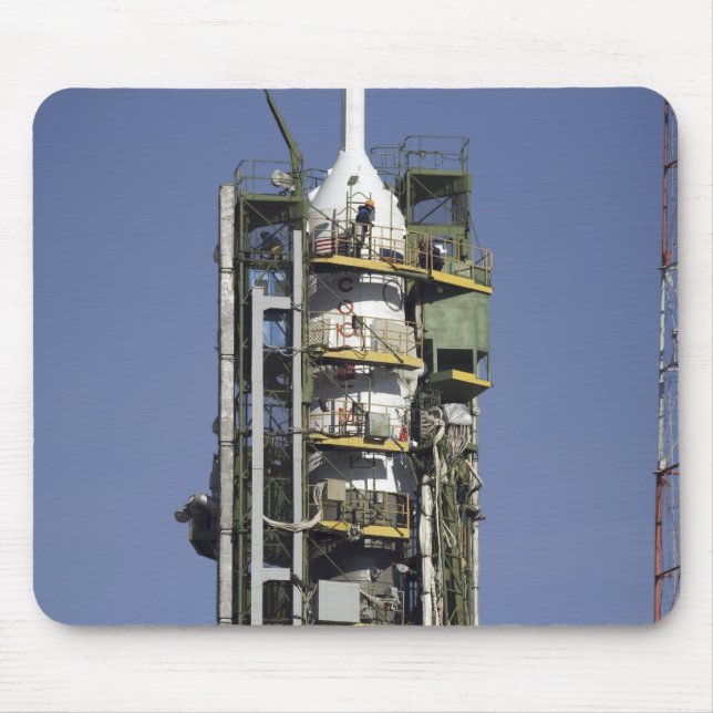 The Soyuz rocket is erected into position Mouse Pad (Front)