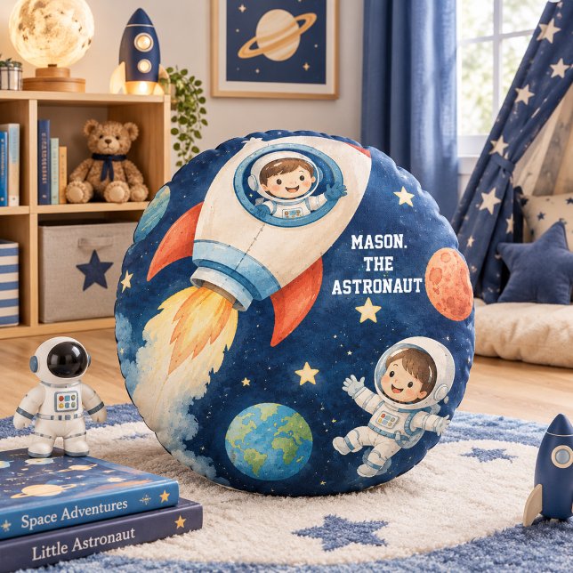The Space Explorer Round Pillow (Creator Uploaded)
