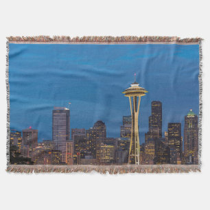 The Space Needle and downtown Seattle Throw Blanket
