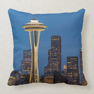 The Space Needle and downtown Seattle Throw Pillow