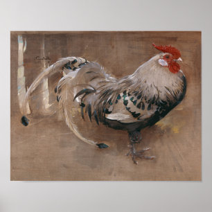 The Spangled Rooster   Joseph Crawhall Poster