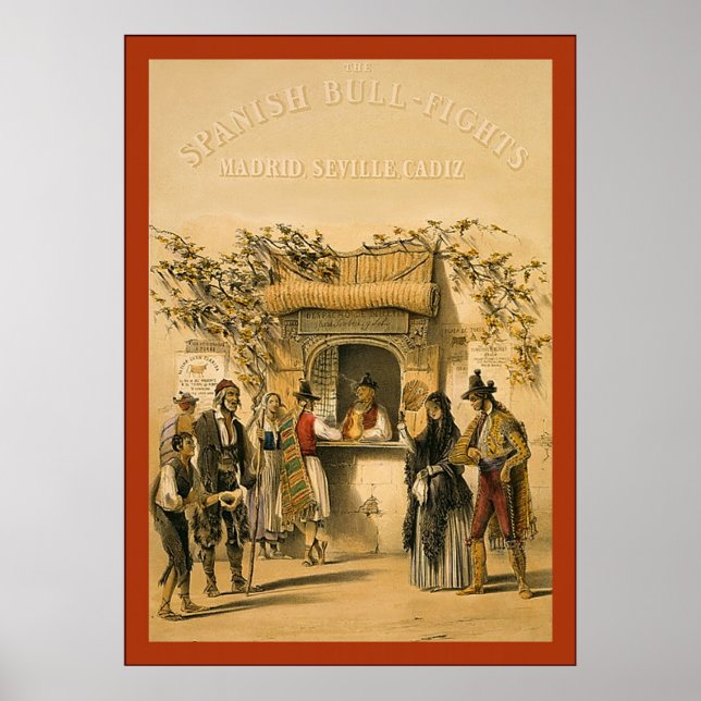 The Spanish Bull-Fights ~ Vintage Poster (Front)