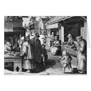 The Spectacles Seller, engraved by Jan Collaert